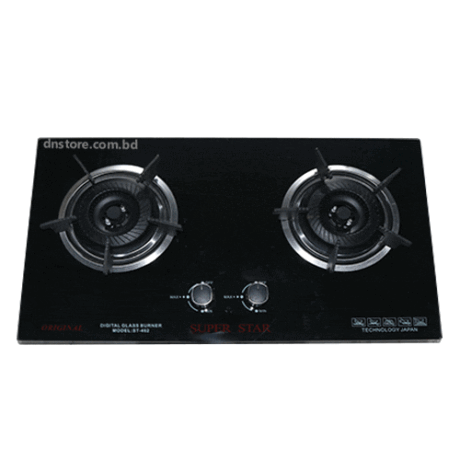 Super Star Gas Stove: 2 Burner Glass Gas Stove